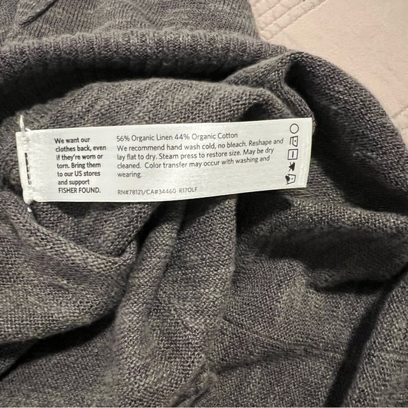 Eileen Fisher Charcoal Short Sleeve Top - Picture 4 of 5